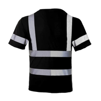 T-shirts de sécurité haute visibilité OEM T-shirt réfléchissant avec logo personnalisé Vente en gros Sécurité personnalisé Respirant Noir Réfléchissant
