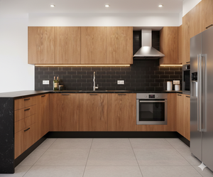 Film adhésif moderne en PVC imitation bois pour portes, idéal pour la salle de bain, la cuisine, le salon, les meubles d'hôpital et la décoration intérieure - Product Image 1