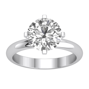 Anillo de Oro Amarillo y Blanco de 9K para Mujer con Diamante de Laboratorio de 3.08 Quilates, Claridad VS, Color EF, Corte Brillante Redondo, Joyería de Lujo - Product Image 1