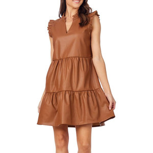 ชุดเดรสหนังผู้หญิงสวมใส่สบาย เนื้อผ้าหนังนุ่ม ทรงสวยเข้ารูป ชุดเดรสหนังผู้หญิงสำหรับใส่ในชีวิตประจำวัน - Product Image 1