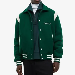 Fabricant OEM Veste universitaire de haute qualité pour hommes, manches en cuir brodées, veste universitaire Letterman personnalisée de baseball - Product Image 5