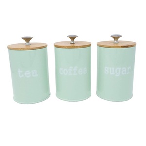 Metal Canister With Wooden Lid Round Shape Handmade Luxury <b>Container</b> Classic Stylish Hot Selling Fancy Metal Canister - Product Image 1