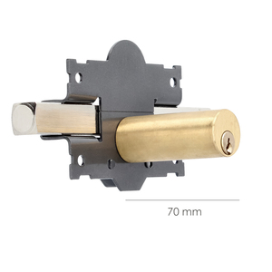 Serratura B-3, chiave e pulsante, perno da 161 mm, cilindro rotondo da 70 mm - Product Image 3