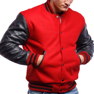 Low Moq Best Price New Design Leather Sleeve Varsity Jacket Factory Direct Sale CollegeBaseballjacket for men - Product Image 3