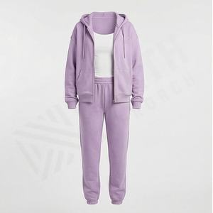 Conjunto Deportivo de Mujer, Estilo Vintage, con Capucha, de Algodón Orgánico, para Invierno, Casual, Color Sólido, Ecológico, Personalizable, Ropa Deportiva Urbana - Product Image 1