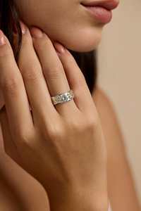 แหวนพลอยบุษราคัมทำด้วยมือสีน้ำเงินแหวนพลอยเทียมของขวัญที่ไม่ซ้ำกันสำหรับเจ้าสาวภรรยาสวมแหวนออกแบบ - Product Image 2