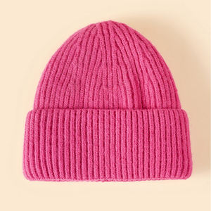 Vente en gros de bonnets tricotés personnalisés Chapeaux unisexes chauds d'hiver OEM ODM Fashion Streetwear Fournisseur de bonnets de laine à revers - Product Image 1