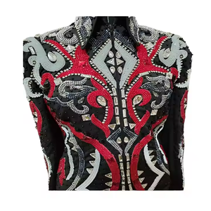 Veste de spectacle équestre de meilleure qualité fabricant direct coupe confortable conception personnalisée en cristal culotte dos nu ensemble équestre - Product Image 1