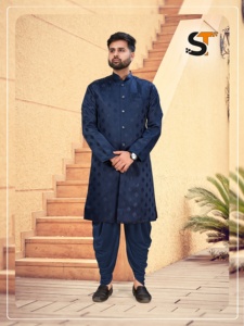 Présentation du nouveau design Jacquard Kurta avec velours Dhoti du prix de gros par exportation - Product Image 5