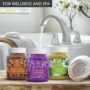 Set Corporal de Sal Marina Natural Aromatika con Sándalo, Lavanda y Jazmín para Baño 3 en 1, 3 x 400g, Kit de Aromaterapia SPA - Product Image 3