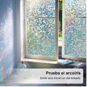 Film auto-adhésif anti-UV en verre arc-en-ciel décoratif anti-déflagrant pour l'extérieur appartement salon cuisine utilisation opaque - Product Image 5