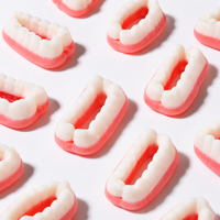 Bonbons gélifiés halal en forme de dents et de prothèses dentaires, saveurs de fruits variées, vente en gros, fabricant sur mesure, marque privée, approvisionnement OEM, directement de l'usine