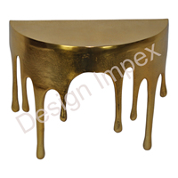 Table d'appoint moderne en aluminium pour le salon Table décorative polyvalente de luxe Table royale galvanisée en or pour la maison