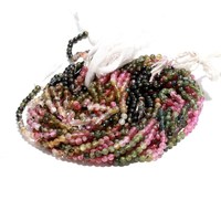 Collier de perles en forme de cabochon de tourmaline multicolore Perles en forme de cocarde Boule de perles multi-tourmaline en gros