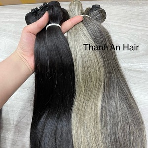 Producto caliente Calidad de lujo Natural Liso Vietnamita Raw Extensión de trama de cabello humano Longitud completa Estilo recto - Product Image 4