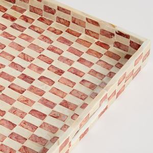 Mother Of Pearl <b>Tray</b> <b>Warm</b> Tone Mosaic Rectangular Handmade Serving Decor <b>Tray</b> For Rustic Modern Home Decoration Living Room Use - Product Image 4