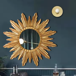 กระจกโลหะติดผนังกระจกห้องน้ำทรงกลมแต่งหน้าติดผนังสำหรับห้องนั่งเล่นกระจกโลหะ - Product Image 2