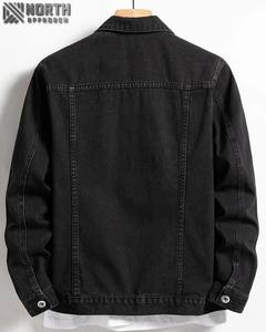 Veste denim d'hiver personnalisée de haute qualité en coton délavé double couleur logo décontracté à l'avant pour hommes - Product Image 6