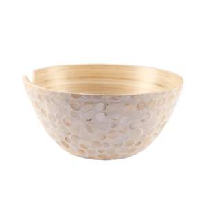 Bol à salade en incrustation de vadrouille en bambou de conception de luxe taille personnalisable assiette colorée artisanale pour ustensiles de cuisine du Vietnam - Product Image 5