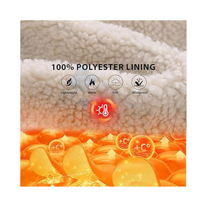 Veste cargo en coton doublée en sherpa pour homme avec col rabattu, veste de travail zippée lourde, manteau d'hiver chaud pour homme - Product Image 4