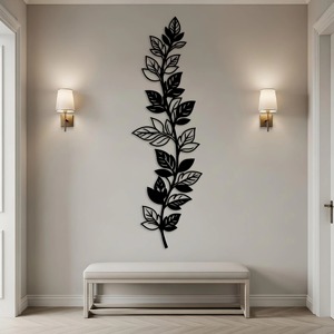 Modern Metal Wall <b>Art</b> Decor Elegant Handcrafted Iron Wall Hanging Sculpture Perfect for Living Room Bedroom and Office Spaces - Product Image 2