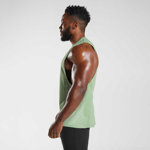 Camiseta sin mangas de camuflaje transpirable para hombre, camiseta sin mangas de algodón de secado rápido para gimnasio, Fitness, cuello redondo, venta al por mayor, punto informal - Product Image 3