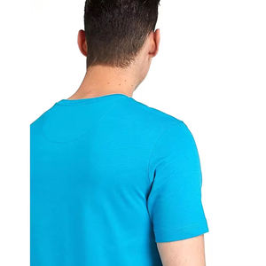 Camisetas de Hombre Color Azul, Camisetas de Moda con Cuello Redondo, Camisetas Lisas al por Mayor, Personaliza tu Logotipo, Camiseta de Algodón - Product Image 5