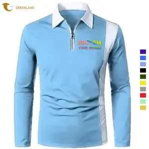 Top Rank and Quality Patch Work Polo Shirts Customized Logo Men's Polo Shirts for Men Long Sleeve Jersey Fabric Wearing Knitted