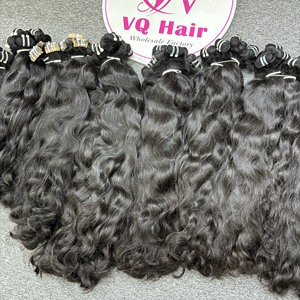 Extensiones de cabello humano de ondas naturales de cabello largo alineado con cutícula completa Paquetes ondulados de la Virgen cruda del proveedor de Vietnam - Product Image 1