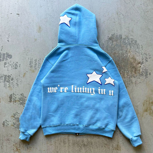 Ensemble sweat à capuche et short vintage pour homme, tenue d'été deux pièces avec patch étoile, survêtement décontracté et mignon - Product Image 5