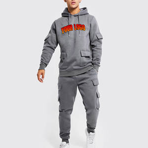 Custom Blank Drawstring Hoodie Joggers Baggy Fleece Cotton Sweatpants Hoodie <b>Set</b> 400gsm <b>Embroidery</b> Logo Vintage Solid Tracksuits - Product Image 4