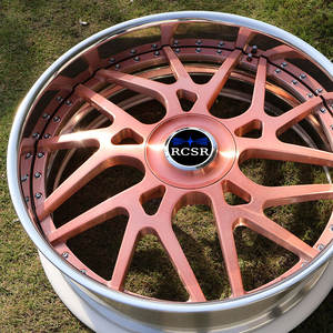 RCSR Nouvelles jantes en alliage forgé sur mesure de 24 pouces, finition brossée, garantie 5 ans, jeu de 2 pièces pour Chevrolet <span class=keywords><strong>Camaro</strong></span> - Product Image 1