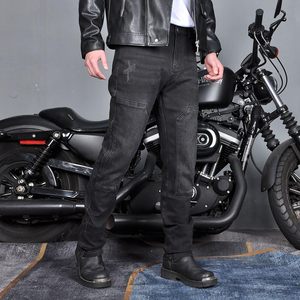 Pantalon de moto unisexe en jean avec protections respirantes anti-UV pour les genoux et les hanches, protections amovibles CE2 - Product Image 2