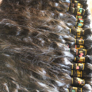 Cabello Humano Remy Crudo Sin Procesar Virgen Natural a Granel Extensiones de Templo del Sur de la India Trama Doble a Máquina Permanente Permitida - Product Image 1