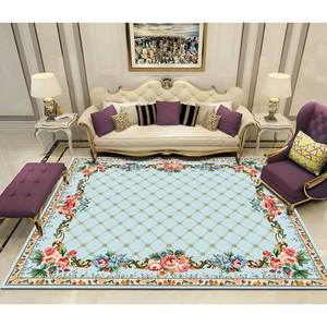 พรมขนปุยคริสตัลลายดอกไม้แบบคลาสสิก ขนาดใหญ่ พร้อมแผ่นรองกันลื่น สำหรับโฮมเธียเตอร์ - Product Image 1