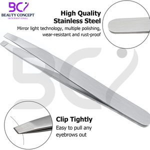 Pinzas para Cejas de Acero Inoxidable con Punta Inclinada, Pinzas de Precisión para Cejas y Vello Facial para Hombres y Mujeres - Product Image 2
