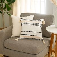 Housse de coussin décorative bohème tissée, taille personnalisée, marque privée, tricotée, lavable, 100% coton, pour la maison, l'hôtel et l'hôpital
