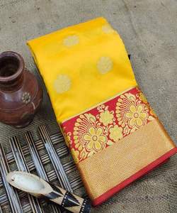 Saris en soie avec tissu en georgette, vêtements traditionnels indiens pour les événements culturels et les occasions festives - Product Image 3