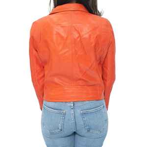 Chaquetas de cuero genuino para mujer, precio al por mayor personalizado, nueva moda, abrigo de invierno con cremallera de gran tamaño, chaqueta de alta visibilidad para mujer - Product Image 4