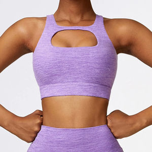 Soutien-gorge de sport sans couture à soutien moyen de haute qualité haut d'entraînement Gym Fitness entraînement Yoga soutien-gorge de sport - Product Image 3