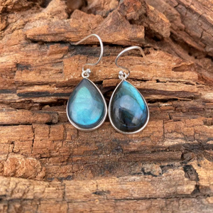 Handmade Labradorite Gemstone Earrings 925 Sterling Silver Unique Statement Fashion Jewelry Gift For Women Men - Product Image 1