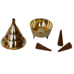 กระถางธูปทองเหลืองดีไซน์การตกแต่งที่วางบนโต๊ะอาหารดีไซน์สีทองดีไซน์มาตรฐานอินเดีย - Product Image 2