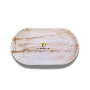 Plateaux de service ovales en feuille de palmier de qualité supérieure Vaisselle jetable compostable biodégradable pour planificateurs d'événements Mariages et traiteur - Product Image 1