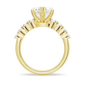 แหวนทอง 14K ประดับเพชรโมอิสซาไนต์ทรงหัวใจแบบห้าก้านฝังเพชรหรูหรา - Product Image 4