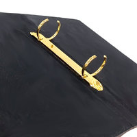 Porte-menu en cuir de haute qualité avec logo imprimé en or personnalisé, reliure à anneaux, couverture rigide pour menu