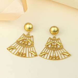 "ต่างหูแฟชั่นระย้าสีทองต่างหูเงิน anokhi arka" - Product Image 1
