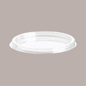 Tapas Planas Desechables Transparentes DM de 8.5 cm de Alto y 0.7 cm de Grosor, 100 Piezas, Sin Orificio, para Vasos FLY - Product Image 1