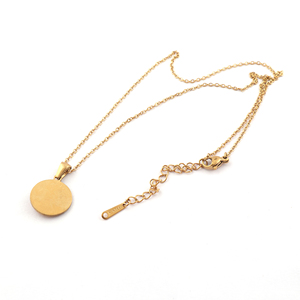 Collar con colgante de forma redonda de esmalte rosa, collar con colgante de declaración delicada de diseñador con cuentas para uso diario de mujeres - Product Image 5