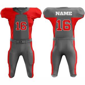 Uniforme de Fútbol Americano Sublimado Personalizado de Último Diseño, Jersey Corto 100% Poliéster, Transpirable, Unisex para Adultos - Product Image 1