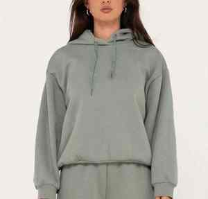 Sweat à capuche en polaire d'hiver de haute qualité Pull lourd pour femmes Confortable Coupe décontractée Surdimensionné Logo avant Sweat à capuche - Product Image 4